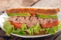 Tuna sandwich with salad
